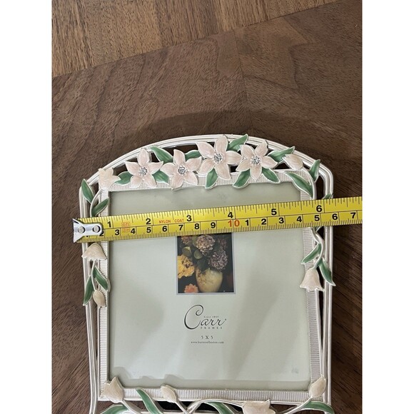 Carr 5x5 Photo Metal Picture Frame Rhinestone Jeweled Enamel Y2K Fairycore - Picture 7 of 8